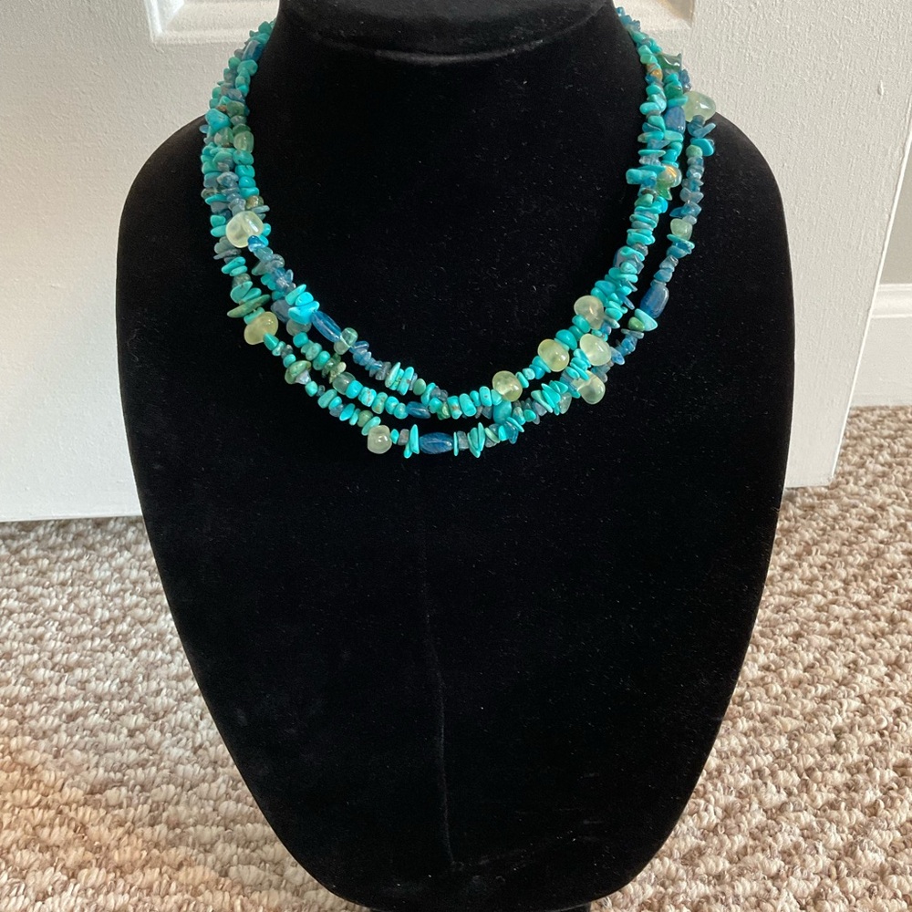 Vintage Multi-Strand Turquoise Beaded Necklace by Tica Rosa